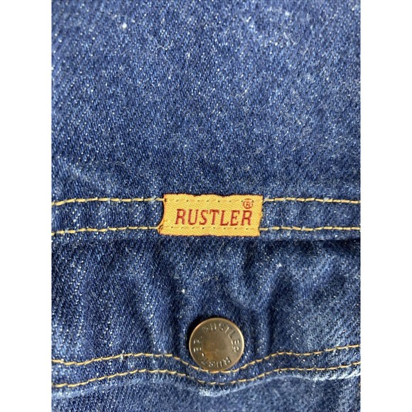VTG Rustler Denim Jean Jacket Size Youth Kid’s Medium Button Down Made in USA - Picture 3 of 9